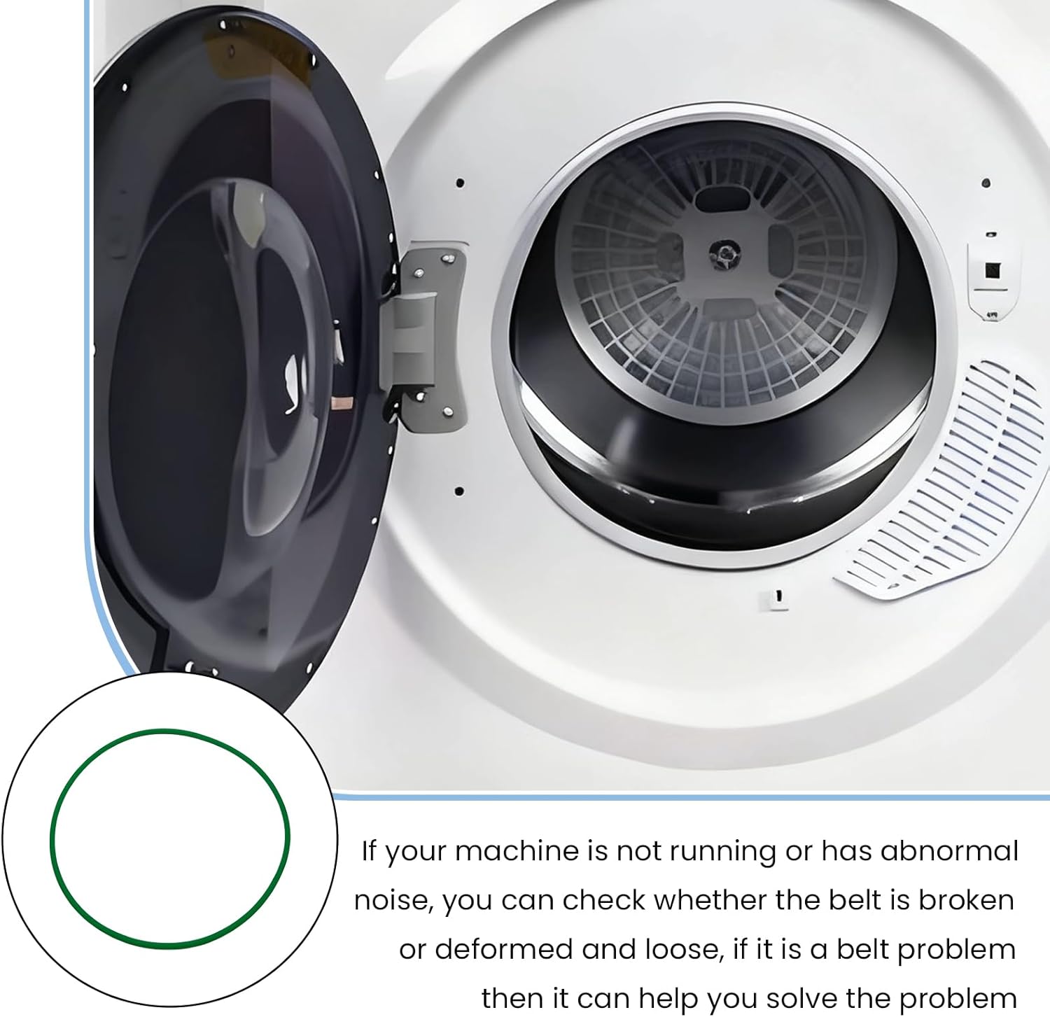 ED848/ED852 Dryer Fan Belt,Seamless compact portable Dryer blower fan belt compatible with Equator ED848 Dryer fan belt(2.6 Cu.Ft 1400W),Equator ED852 Dryer fan belt(3.5 Cu.Ft 1500W)