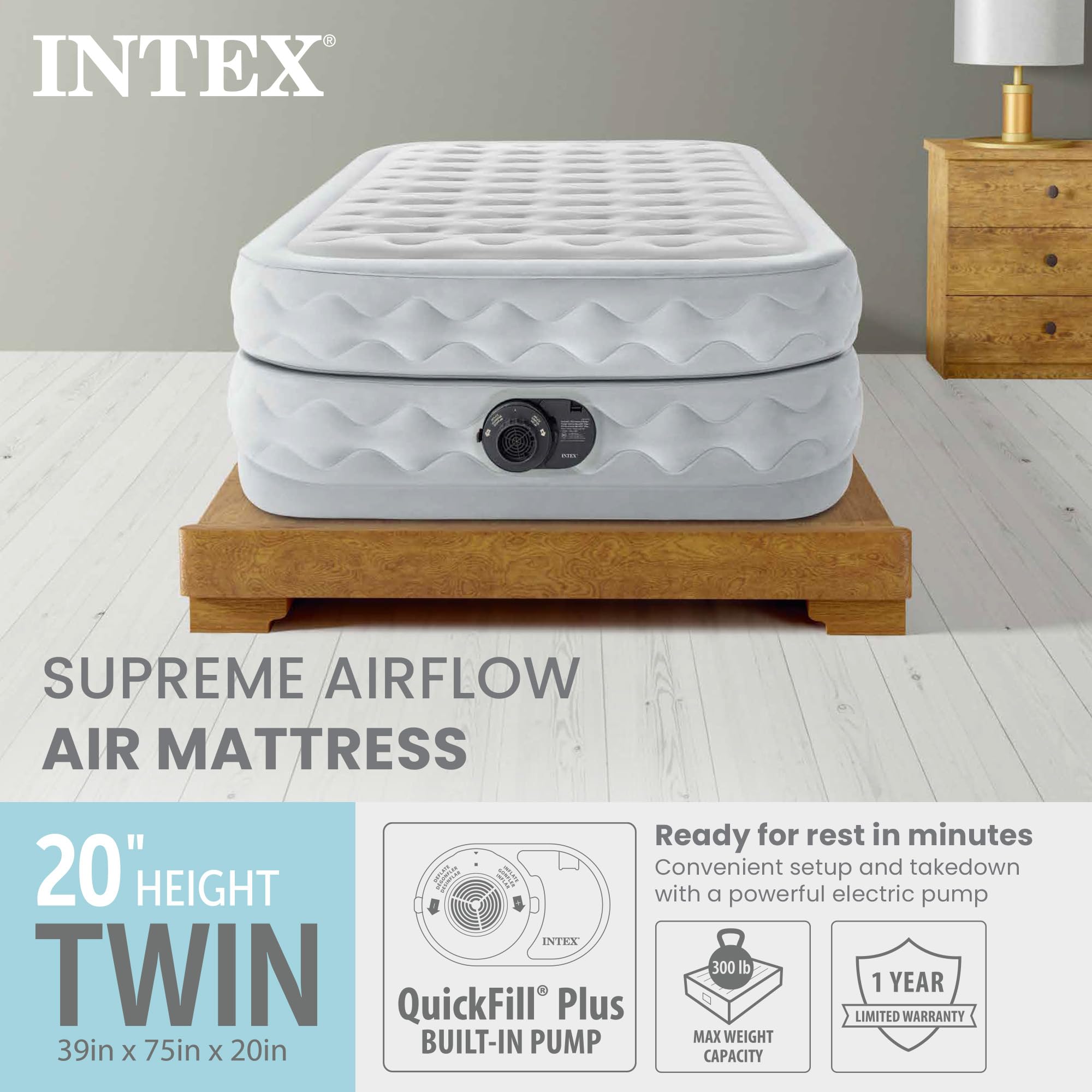 Amazon｜Intex 64487ED 最高のエアフローファイバーテック ベルベット