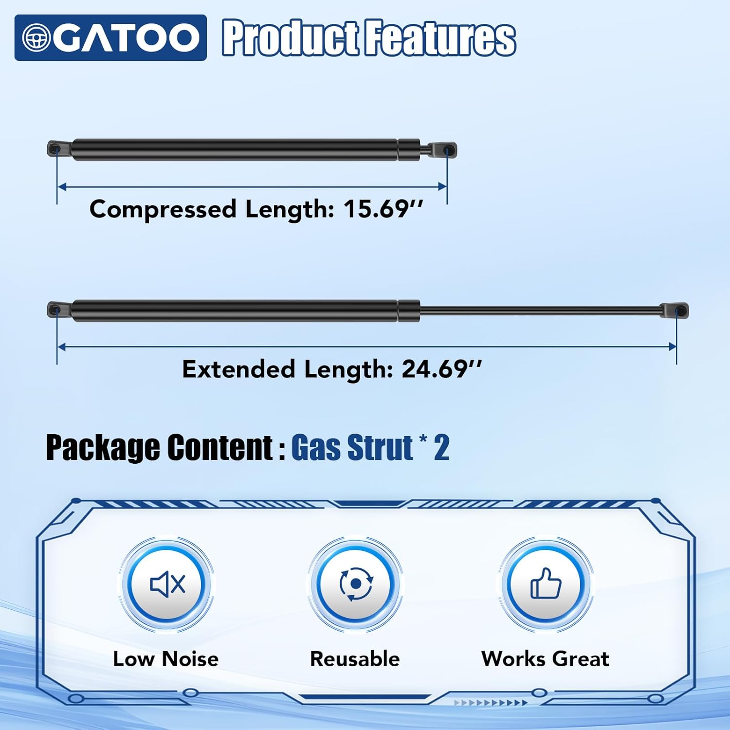 Rear Hatch Liftgate Lift Supports Tailgate Shocks Struts Gas Spring Compatible with Chevy Tahoe 1995 1996 1997 1998 1999 2000 2001 2002 2003 2004, Cadillac Escalade 99-2006, Suburban GMC Yukon 00-04