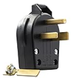 ELEGRP NEMA 6-30P & 6-50P Heavy Duty Angle Plug, 30/50 Amp 250V 3 Prong Power Plug for Welder/Generator, Industrial Grade, Grounding, 2 Pole 3 Wire, UL Listed, 1 Pack