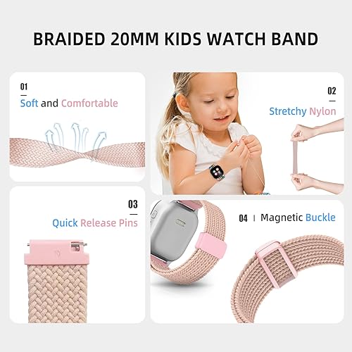 Miniatura 4 de Compatible con Cosmo JrTrack 3 2 1Gizmo Watch 3 2 1Gabb Watch 3 2 1, correa de nailon elástica trenzada con hebilla magnética ajustable, correa