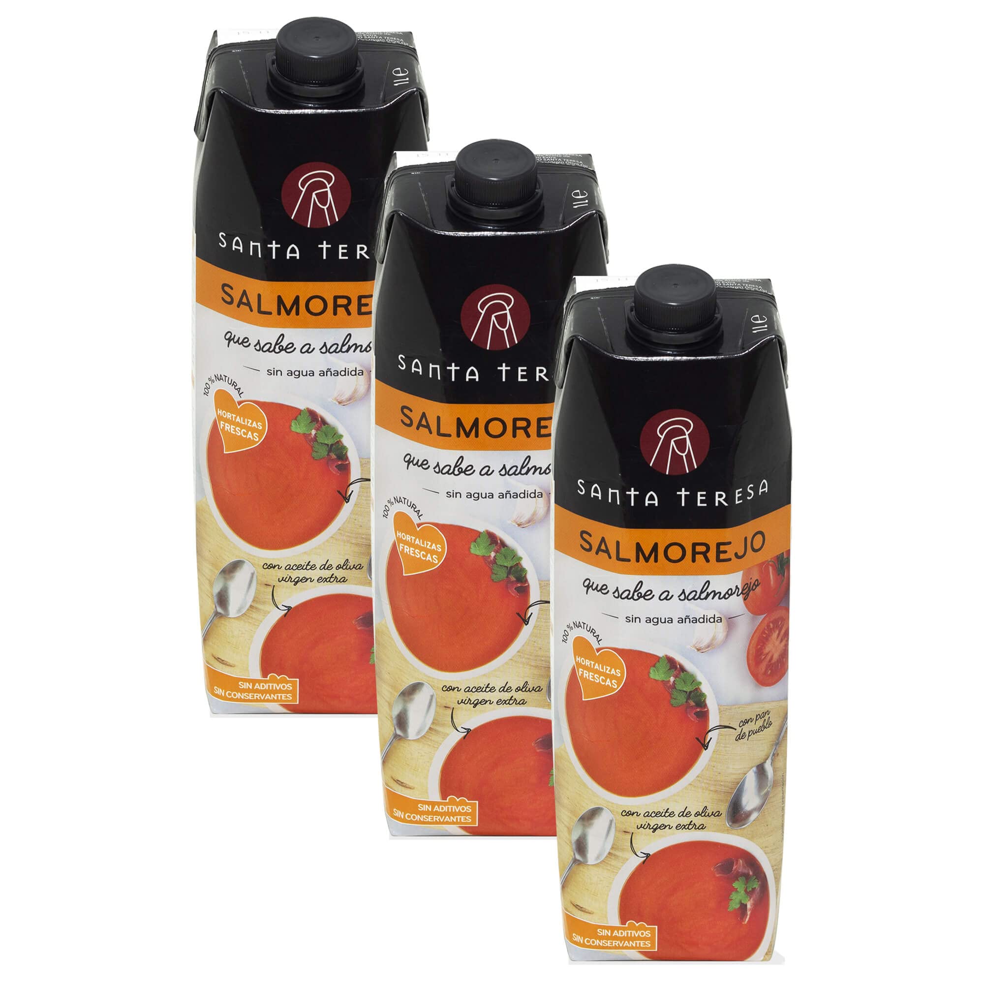 Santa Teresa Salmorejo Pack 3 Litros Elaborado con Ingredientes Naturales Receta Tradicional