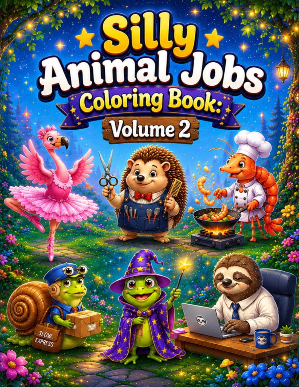 Silly Animal Jobs Coloring Book: Volume 2: 40 New Funny and Hilarious Animal Job Coloring Pages for Kids Ages 4-8, Featuring Creative Cartoon Workers, Easy Designs and Endless Fun (Funny animal jobs)