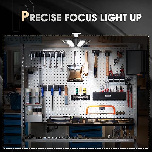 Miniatura 3 de Adiding Paquete de 2 luces LED de garaje, 20000 lm, luz LED brillante para taller, sótano, lámpara Srew en E26 E27 con foco ajustable y 6 paneles