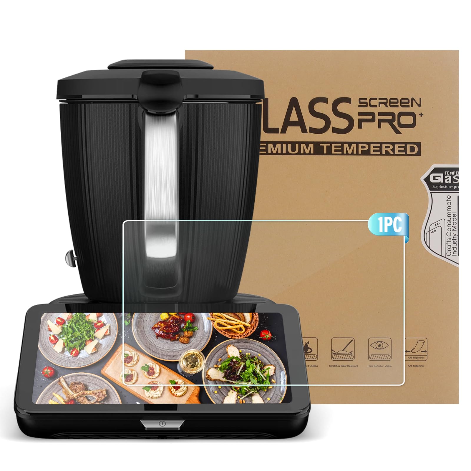 Sun3drucker Schutzfolie kompatibel mit Vorwerk Thermomix TM7, Displayschutz-Folie glasklare Displayschutzfolie für Thermomix TM7 Zubehör, Ultra-Dünn, Anti-Kratzer, 1 Stück