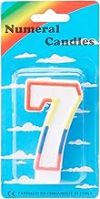 شمعة 7 شمعة رقمية لامعة هابي بيرث دايم، قطعة واحدة، بيضاء