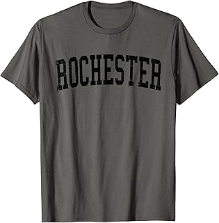 Vintage Rochester NH Distressed Black Varsity Style T-Shirt