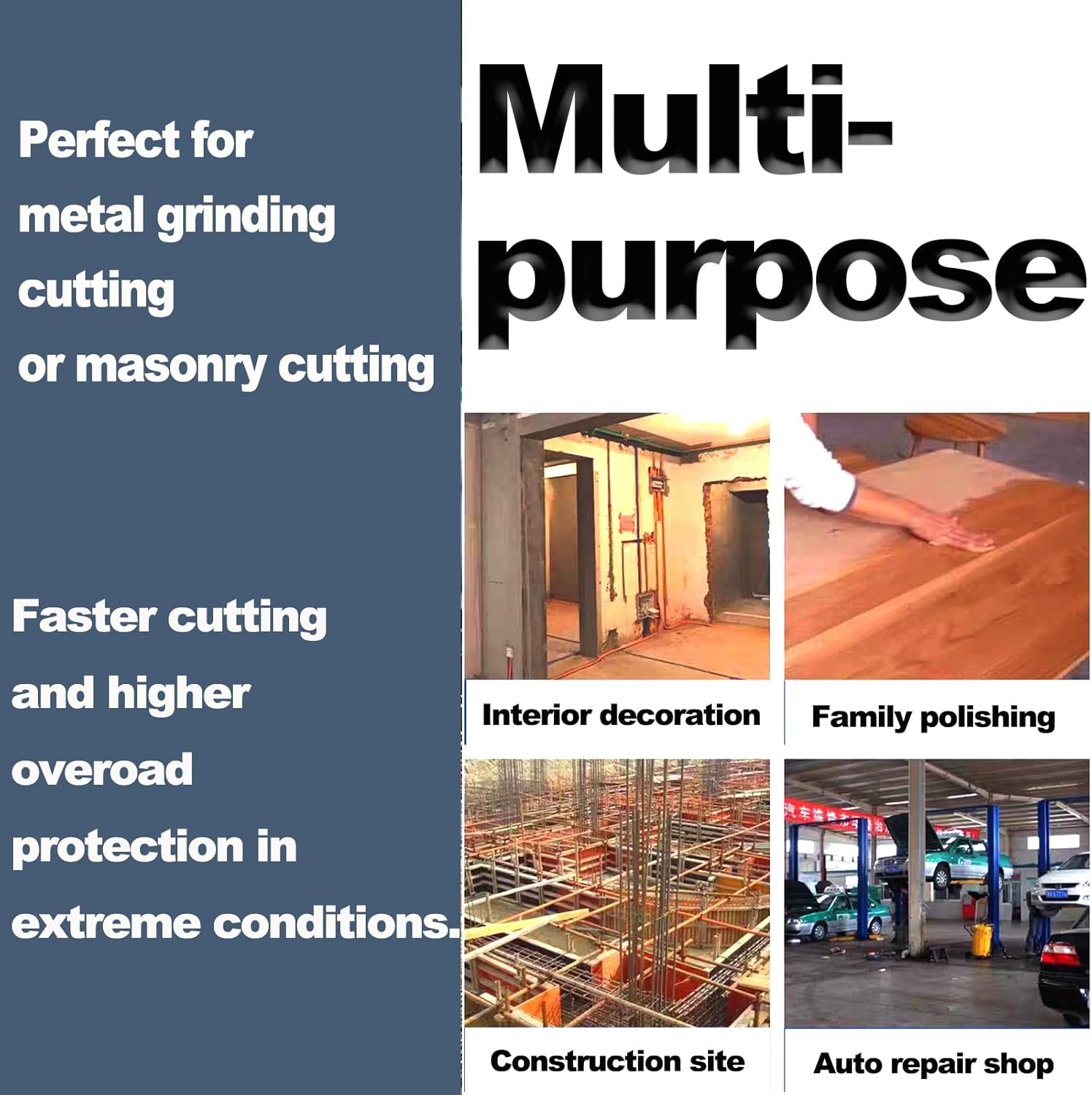 Air Wet Polisher Variable Speed 5'' Concrete Angle Grinder Tools with with Grinding and Cutting Wheels, Wet Grinder Machine for Cutting, Grinding, Polishing and Rust Removal