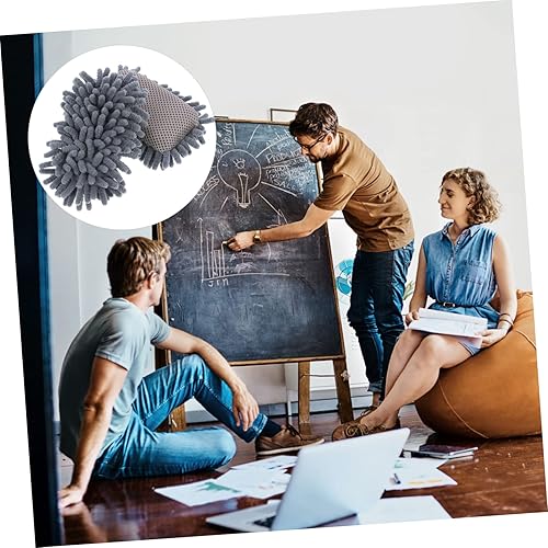 Miniatura 2 de Paquete de 2 esponjas de copo de nieve para pizarrón, esponja de limpieza suave gris para pizarras de borrado en seco