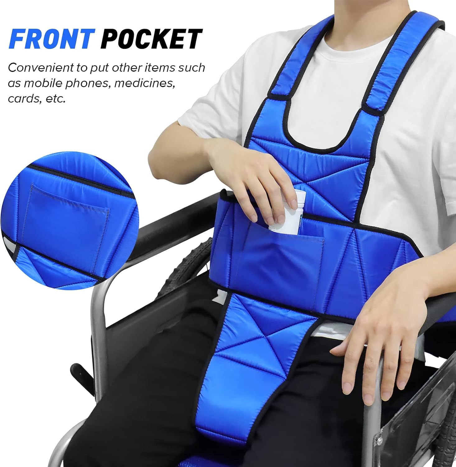 Condition photo showing New/Like New for yhk wheelchair seatbelt, wheelchair safety belt torso support vest, adjustable shoulder straps non-slip wheelchair seat belt for elderly, medical vest anti-fall wheelchair harness