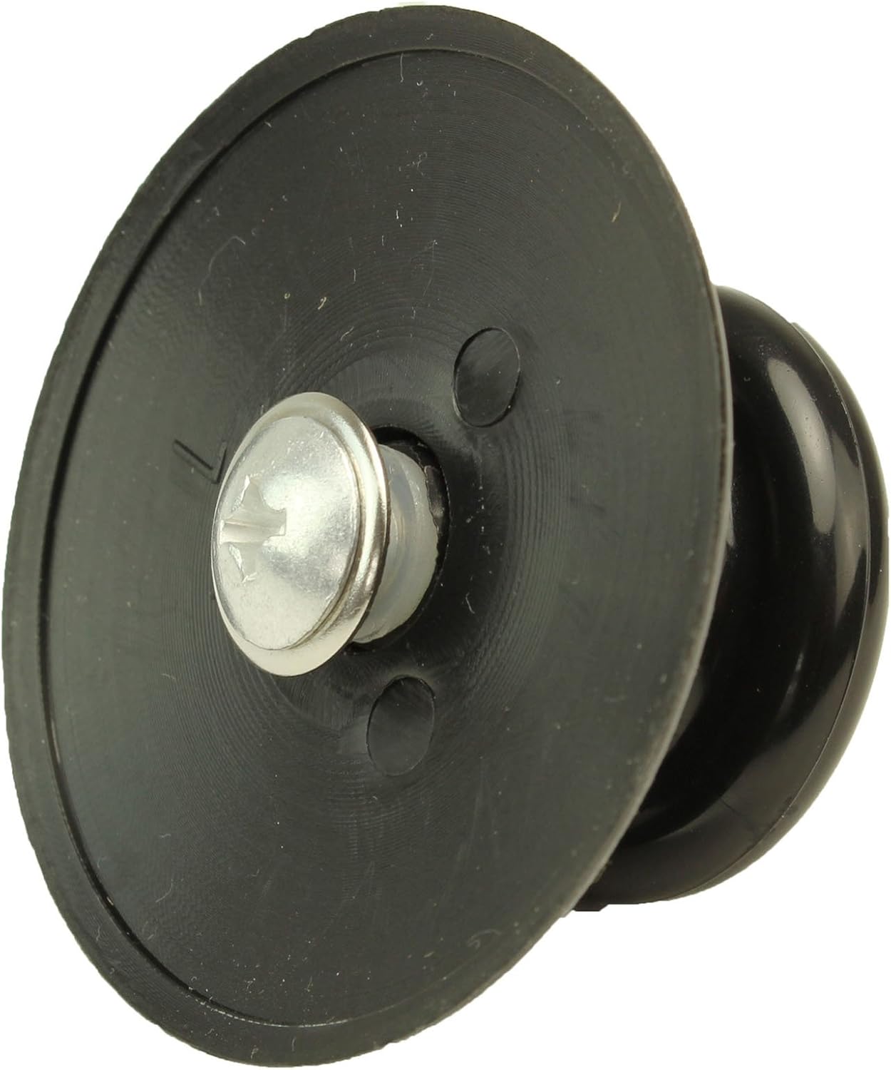 Strona view of the Spares2go replacement lid knob, showing the safety skirt and screw.