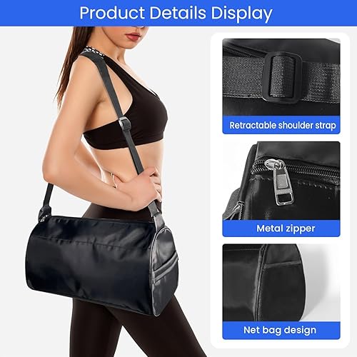 Miniatura 2 de C&F BOGMOST Pequeña bolsa de gimnasio para mujeres y hombres, pequeña bolsa de lona ligera, bolsa de viaje, bolsa de deporte impermeable para