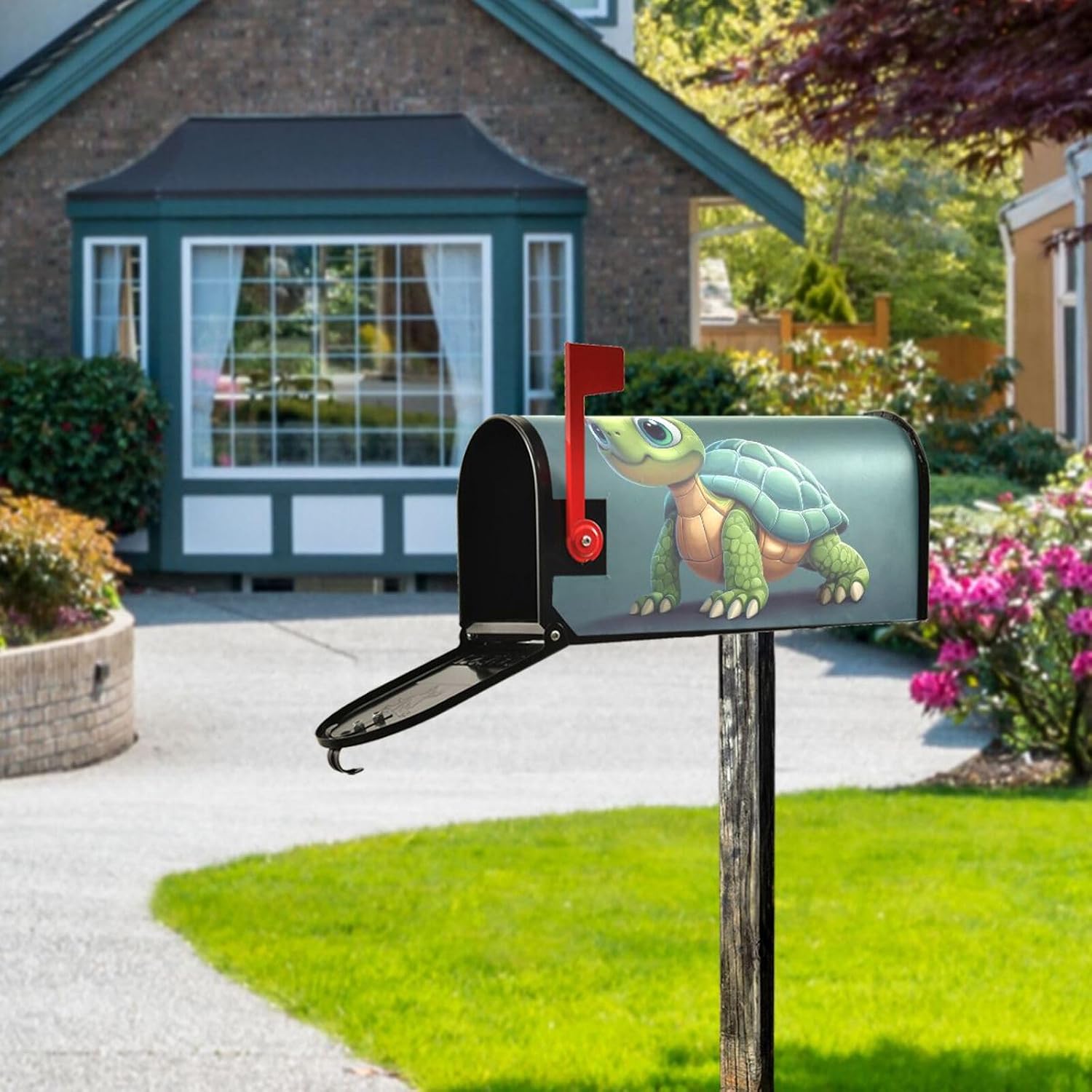Mailbox Covers Magnetic Cute Turtle Animal Large Post Letter Box Wraps Garden Yard Home Decor Oversize Size 25.5" X 21" image 5