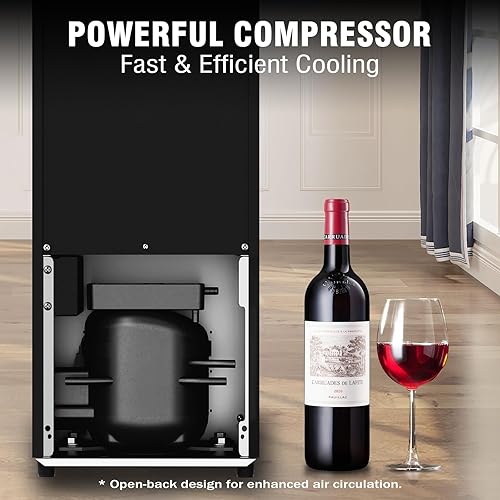 Miniatura 3 de Refrigerador para vinos de 12 botellas, mini refrigerador para vinos rojos y blancos, pequeño refrigerador independiente con control de temperatura