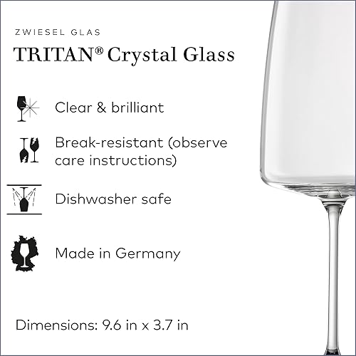 Miniatura 2 de Zwiesel Glas Tritan Sensa Collection, copa de vino tinto burdeos, 22.3 onzas, juego de 6