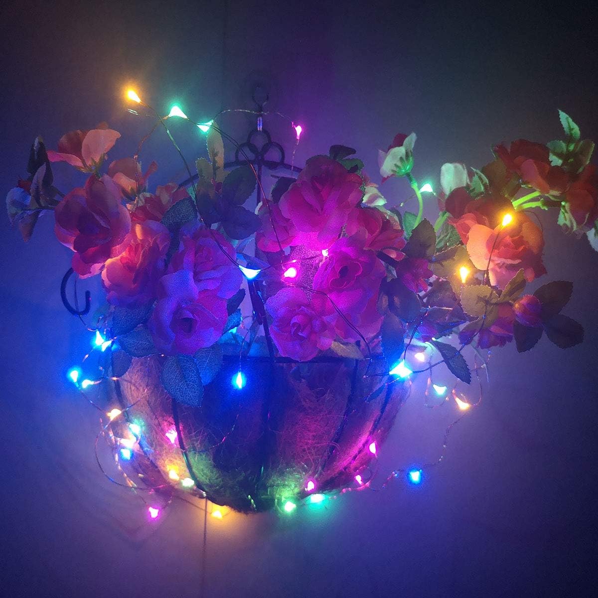 LiyuanQ Battery Operated String Lights, Led Mini Fairy String Lights 50 LED 16.5 FT Battery Powered Sliver Wire Starry Fairy Lights for Indoor Outdoor Wedding Home Garden Party Decor (Multi Color)