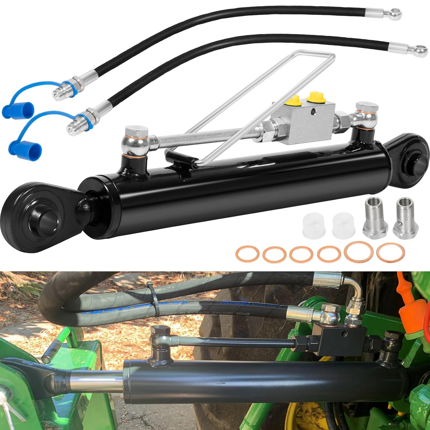Hydraulic Top Link Cat 1-1 with Block 20 7/8” - 31 7/8” with 2 x Hose ...