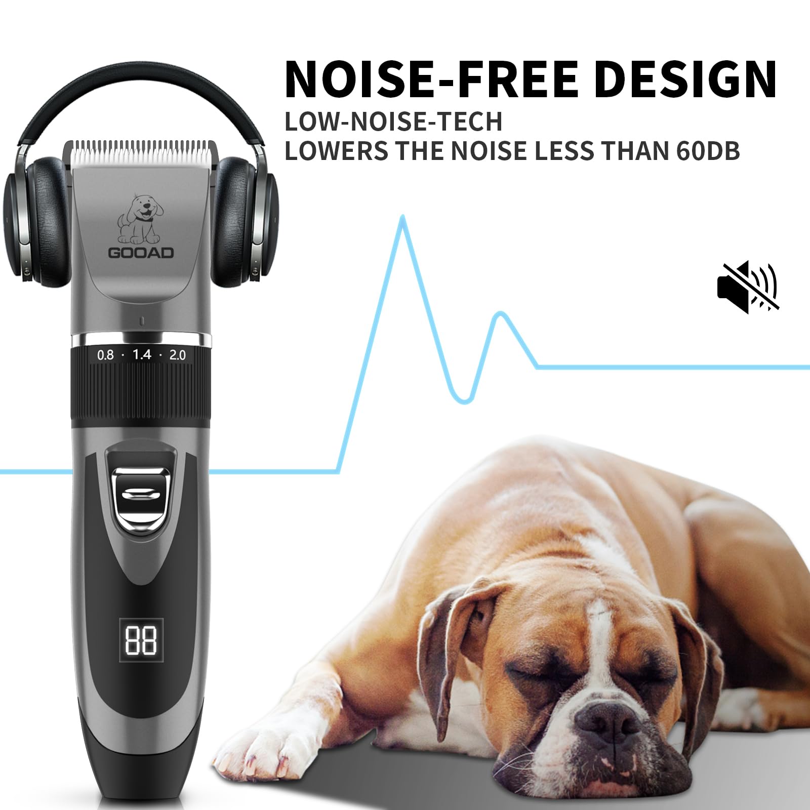 Gooad Clippers Grooming Kit and Paw Trimmer,Cordless,Low Noise, Electric Quiet,Rechargeable - Image 3