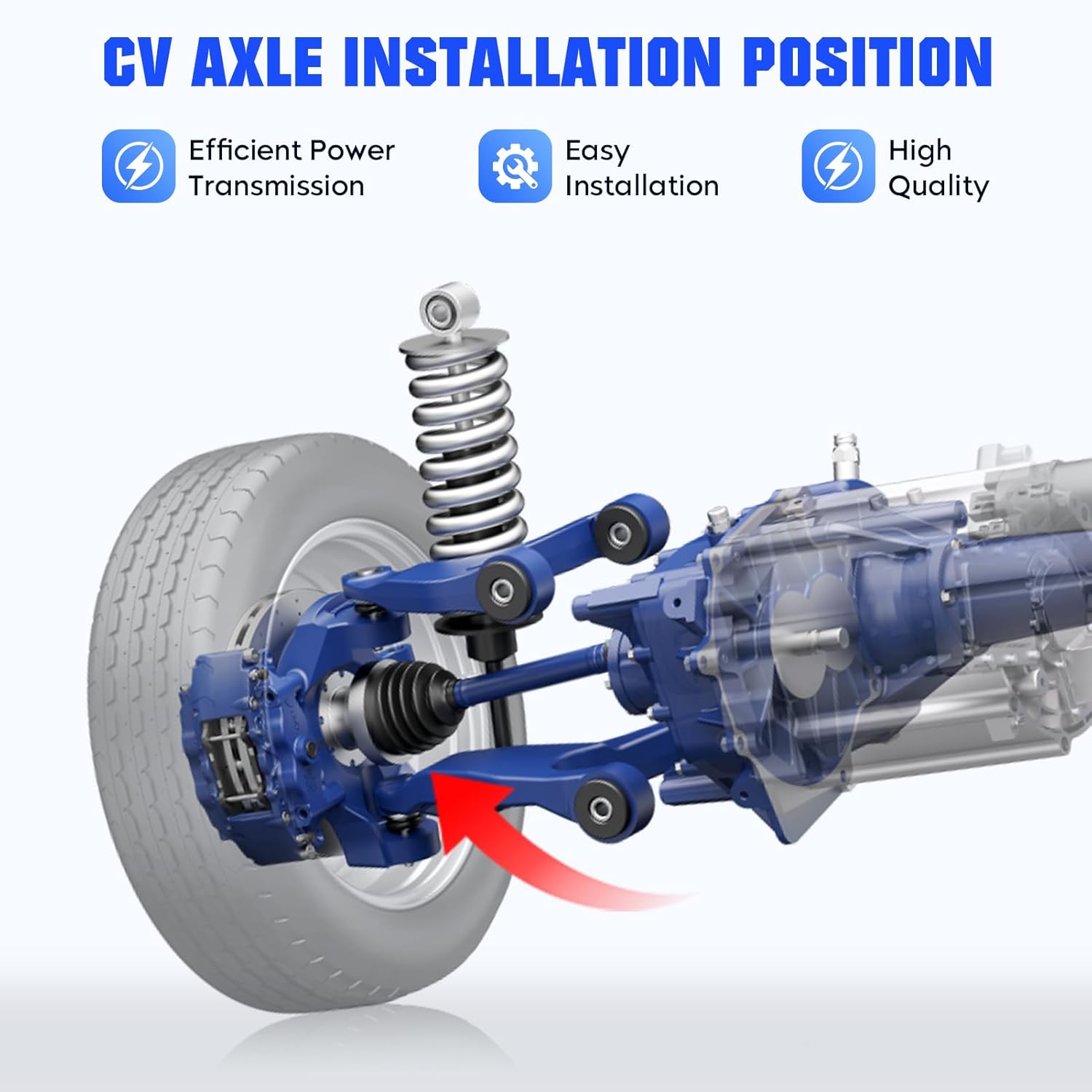 Front Left and Right CV Axle Shaft Assembly Fit for Honda CR-V EX LX SE 2.4 2.4L 2002 2003 2004 2005 2006, Replacement for 66-4206 66-4207, 2 pack Driver Passenger Side CV Joint Shaft