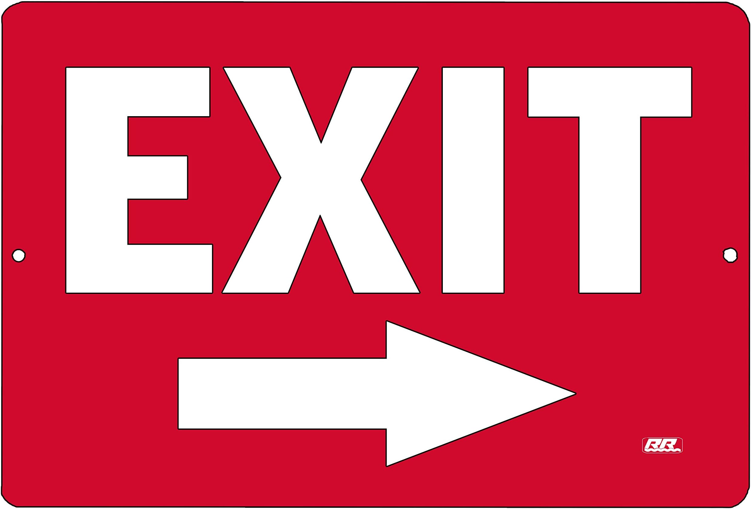 Rogue River Tactical Warning Exit Right Arrow Metal Tin Sign Business Retail Store Home Large Restaurant Bar Office Hotel