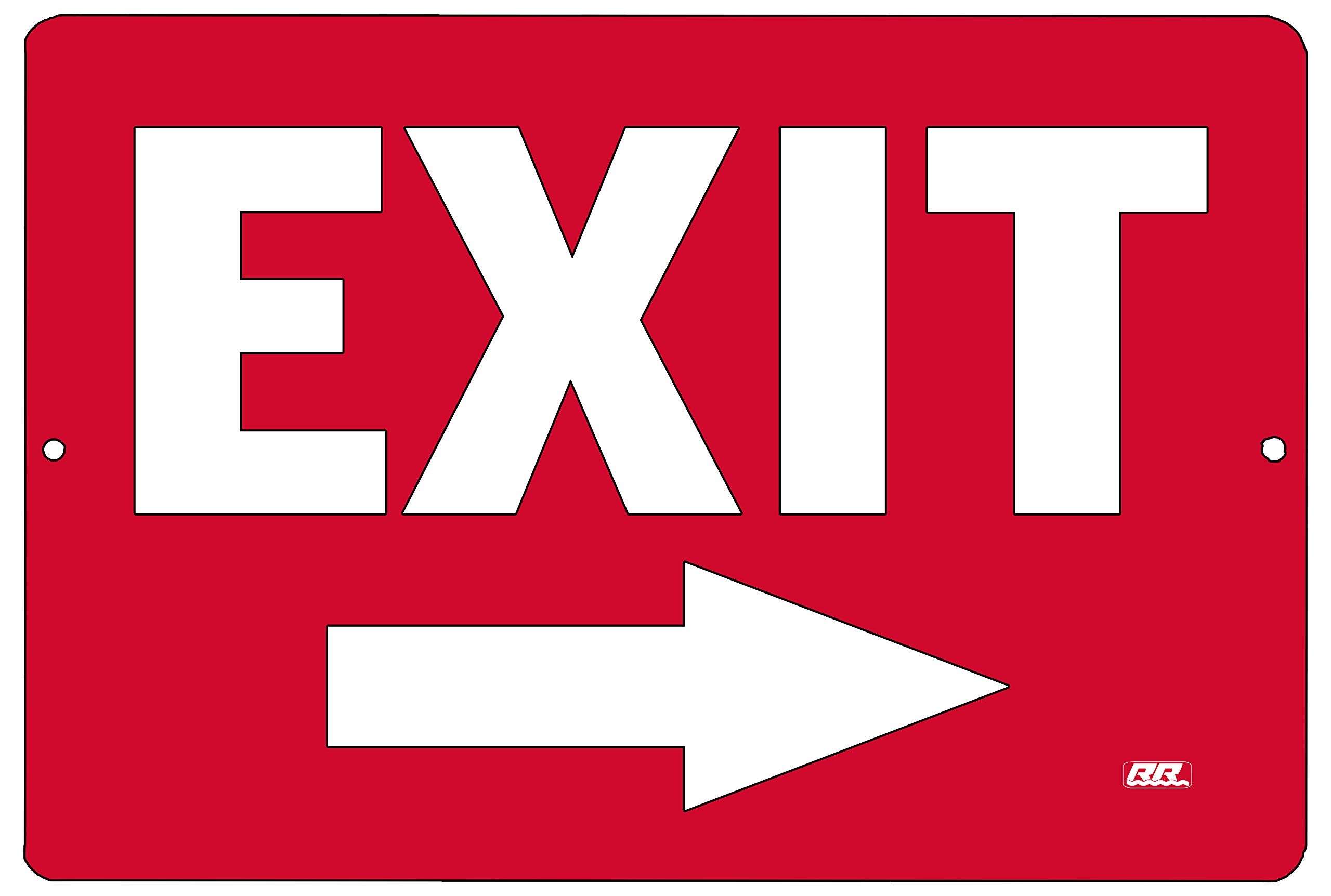 Rogue River Tactical Warning Exit Right Arrow Metal Tin Sign Business Retail Store Home Large Restaurant Bar Office Hotel