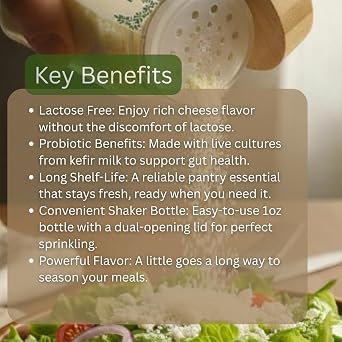 Kefir Parm Cheese - Lactose Free Parmesan Substitute - 1oz Shaker