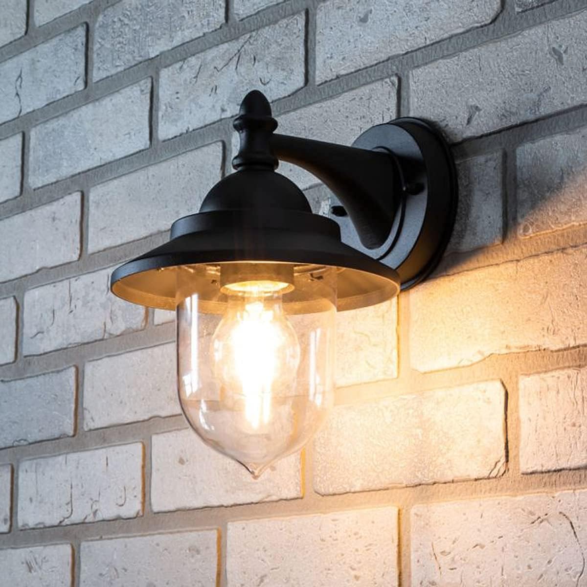 CGC Coach Lantern Outdoor Outside Wall Light Garden Porch Patio Garden Traditional Conservatory Door Shed Vintage Retro (Grey) - Image 3