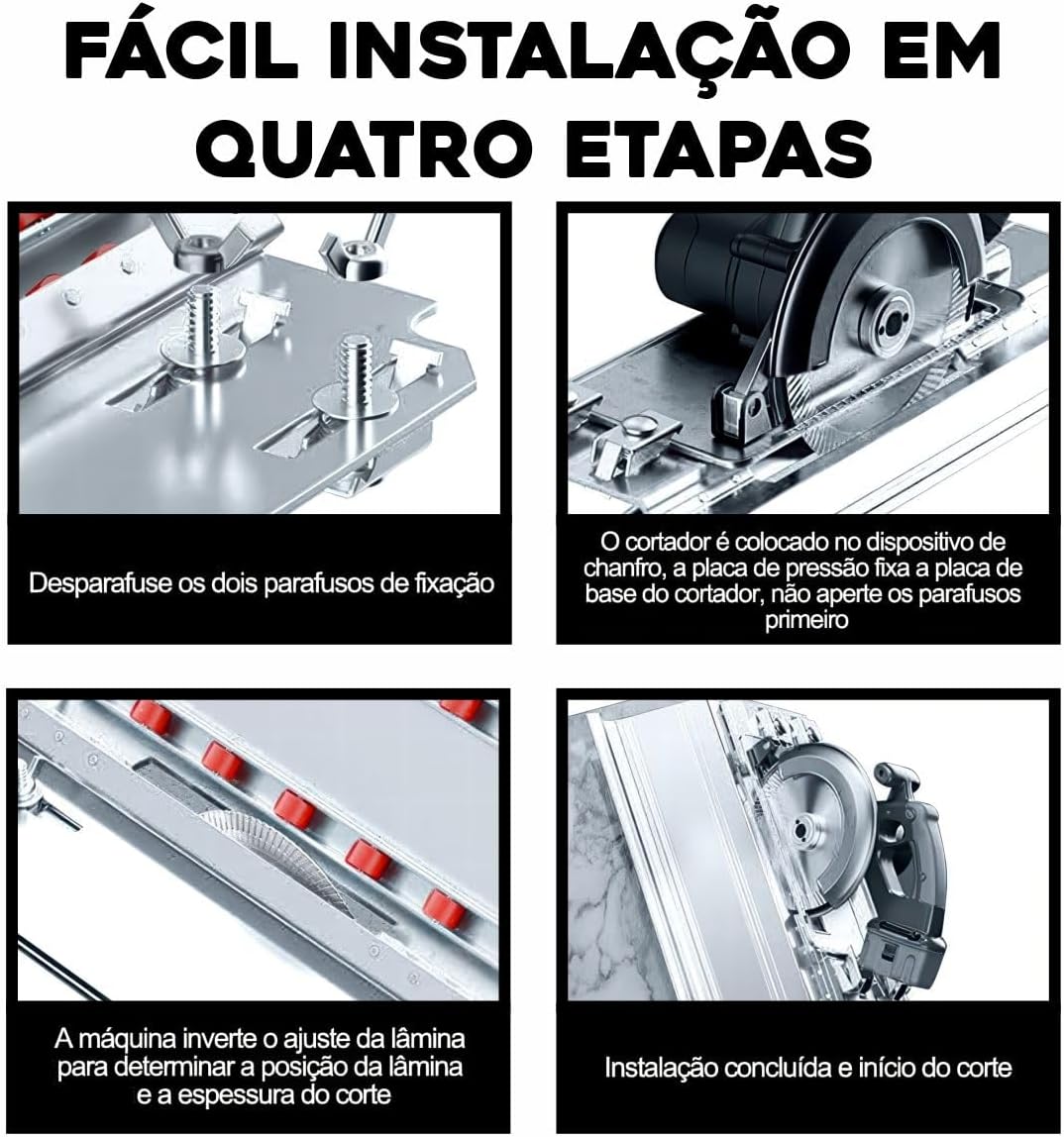 Guia de Corte 45 Graus Suporte Serra Mármore Porcelanato Cerâmica Universal
