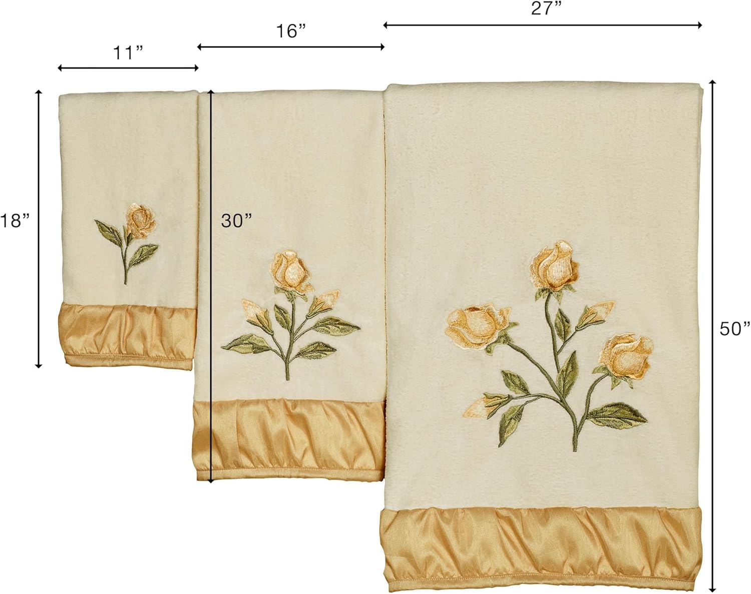 Charlotte Rose Butter Bath Towel Set Bath Hand Fingertip - Image 3