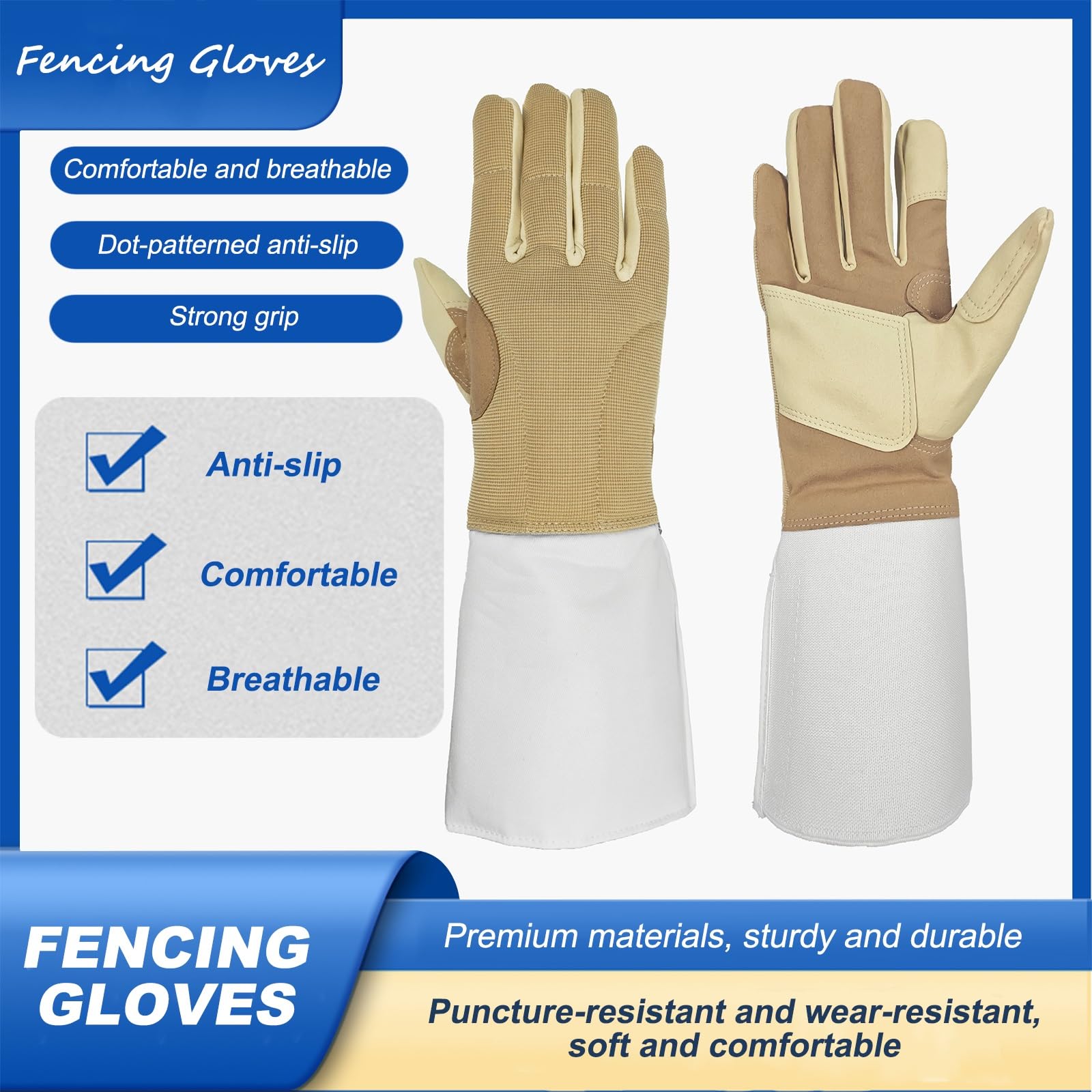 Guanto Da Scherma, Antiscivolo, Guanti Da Allenamento Fit, Attrezzatura Da Scherma Unisex, Fioretto, Spada E Sciabola, Venduti Singolarmente(S,Right-handed)
