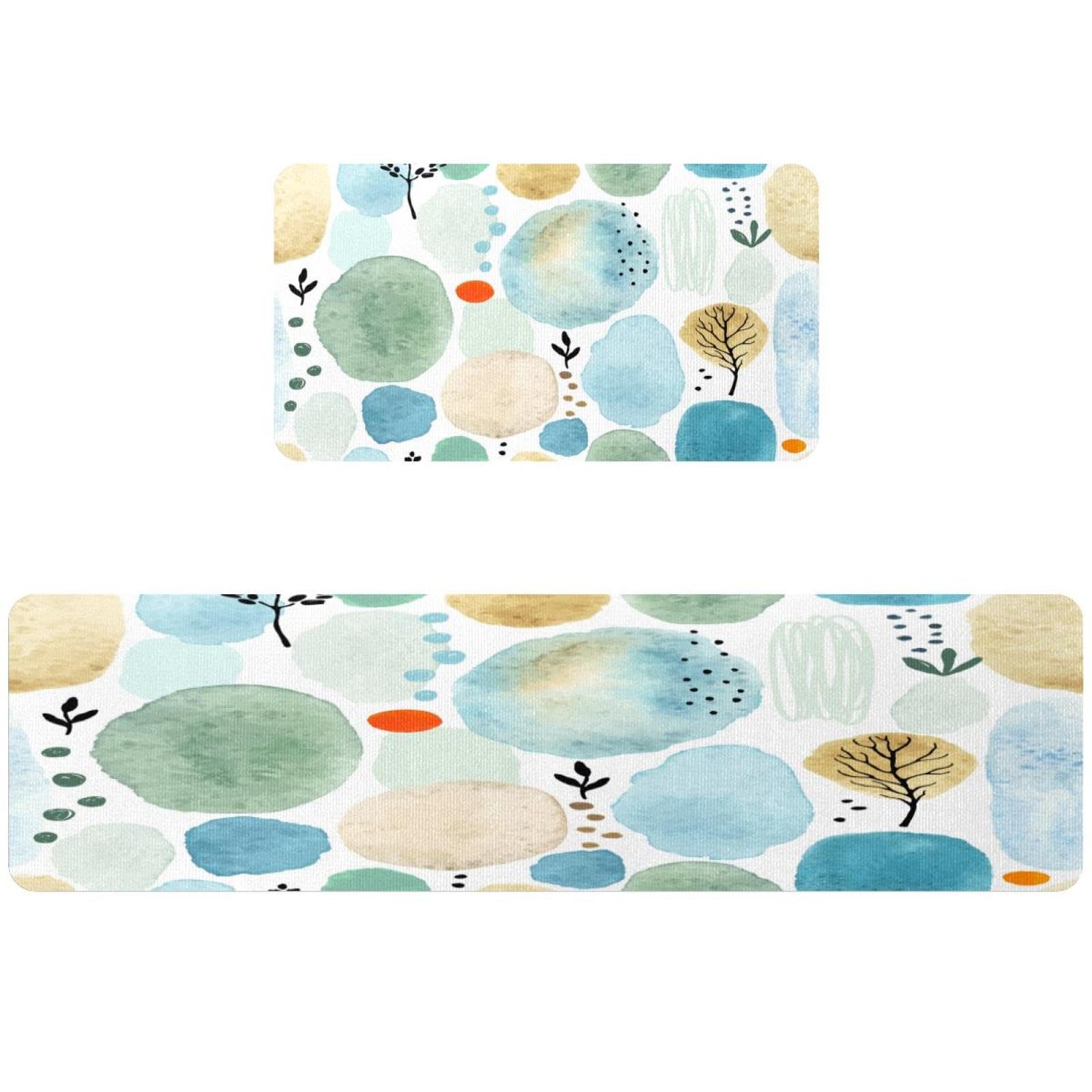 Tapis de cuisine lavable contre les sols glissants : lot de 2