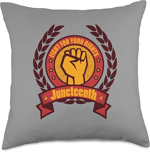 Juneteenth African American History Pride Gifts Juneteenth Real Independence African American Pride Throw Pillow, 18x18, Multicolor