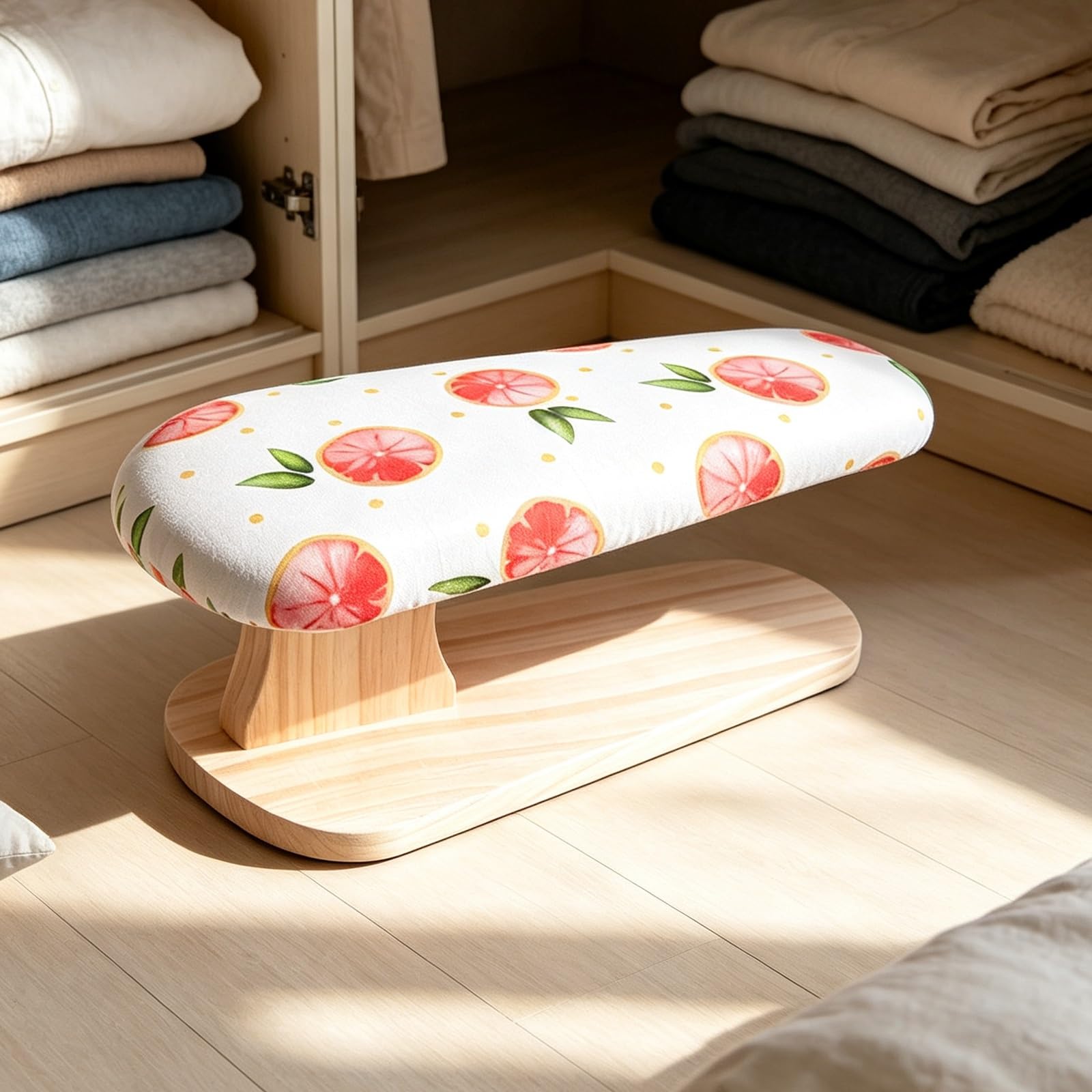 Kleines Bügelbrett aus Holz, Bügelbrett zum Auflegen auf den Tisch