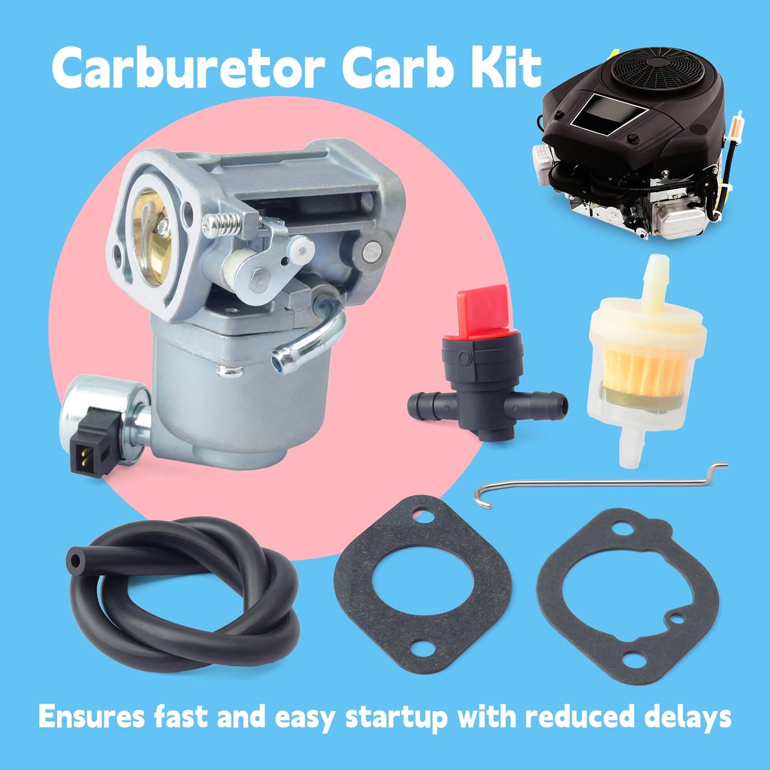 Lawn Mower Carburetor Carb Kit Compatible with Briggs and Stratton 44N677-0005-G1 Engine Mower