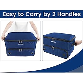 YOREPEK Large 2 Layer Golf Trunk Organizer for 2 Size 14 Pair Shoes, Car Golf Locker with Separate Ventilated Compartment, Golfing Stuff Storage Organizer Store All Gear, Golf Stocking Stuffers, BLUE