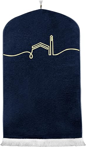 Modefa Alfombra de oración islámica turca, felpilla tejida de lujo, Sajjadah, alfombra minimalista para oración de Ramadán, regalo de Eid, moderna