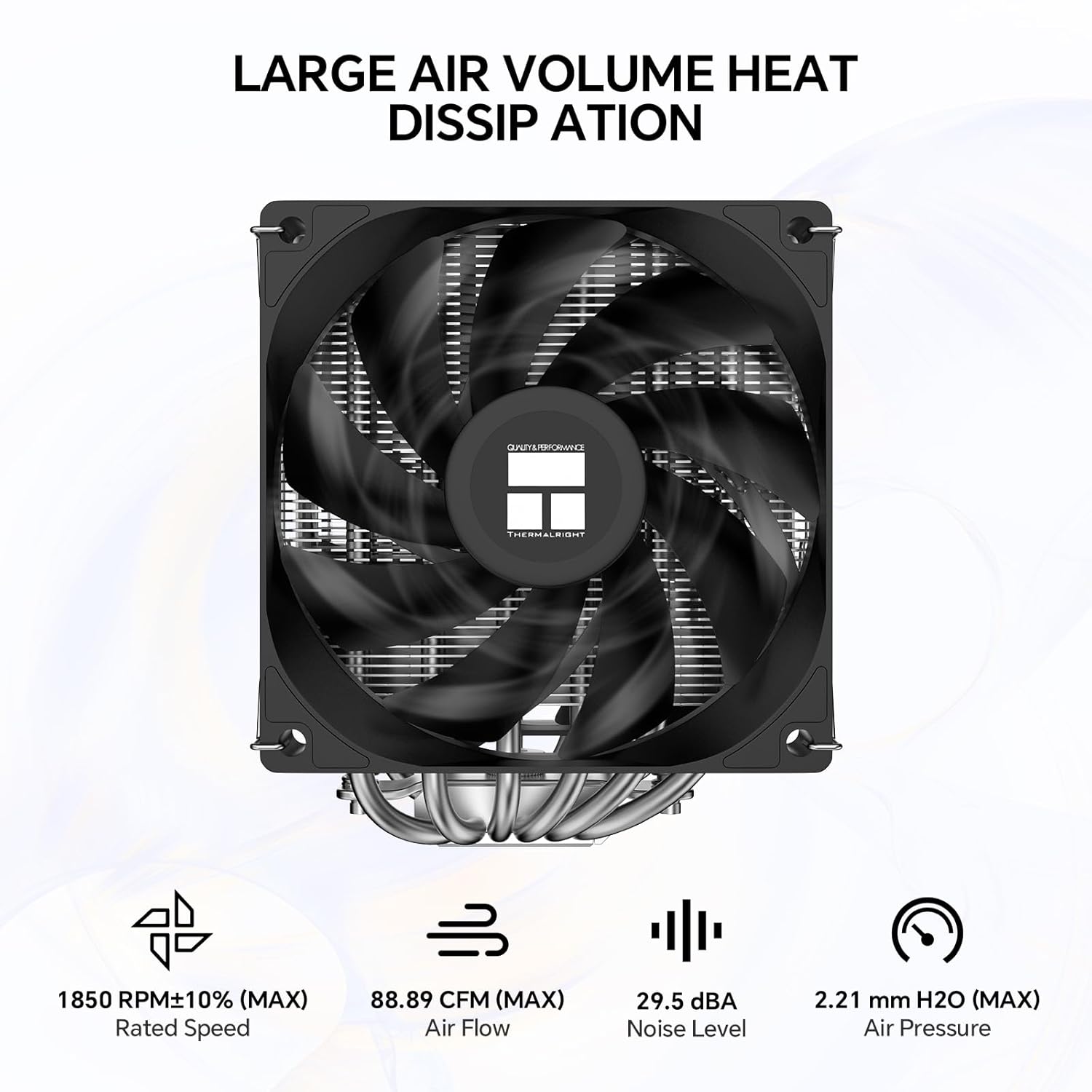 Peerless Assassin 120 SE V2 CPU Air Cooler, Dual Tower, 6 Heat Pipes, Dual 120mm PWM Fans, 1850RPM, 88.89CFM, AGHP Gen 5, for Intel LGA1851/1700/1200/115X and AMD AM4/AM5