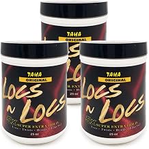 Taha Locs & Locs Gel - 5X Super Extra Hold, Natural & Non-Damaging for Locs, Braids, Twists - Salon Size OriginalShea Butter, 25 Oz, Pack of 3