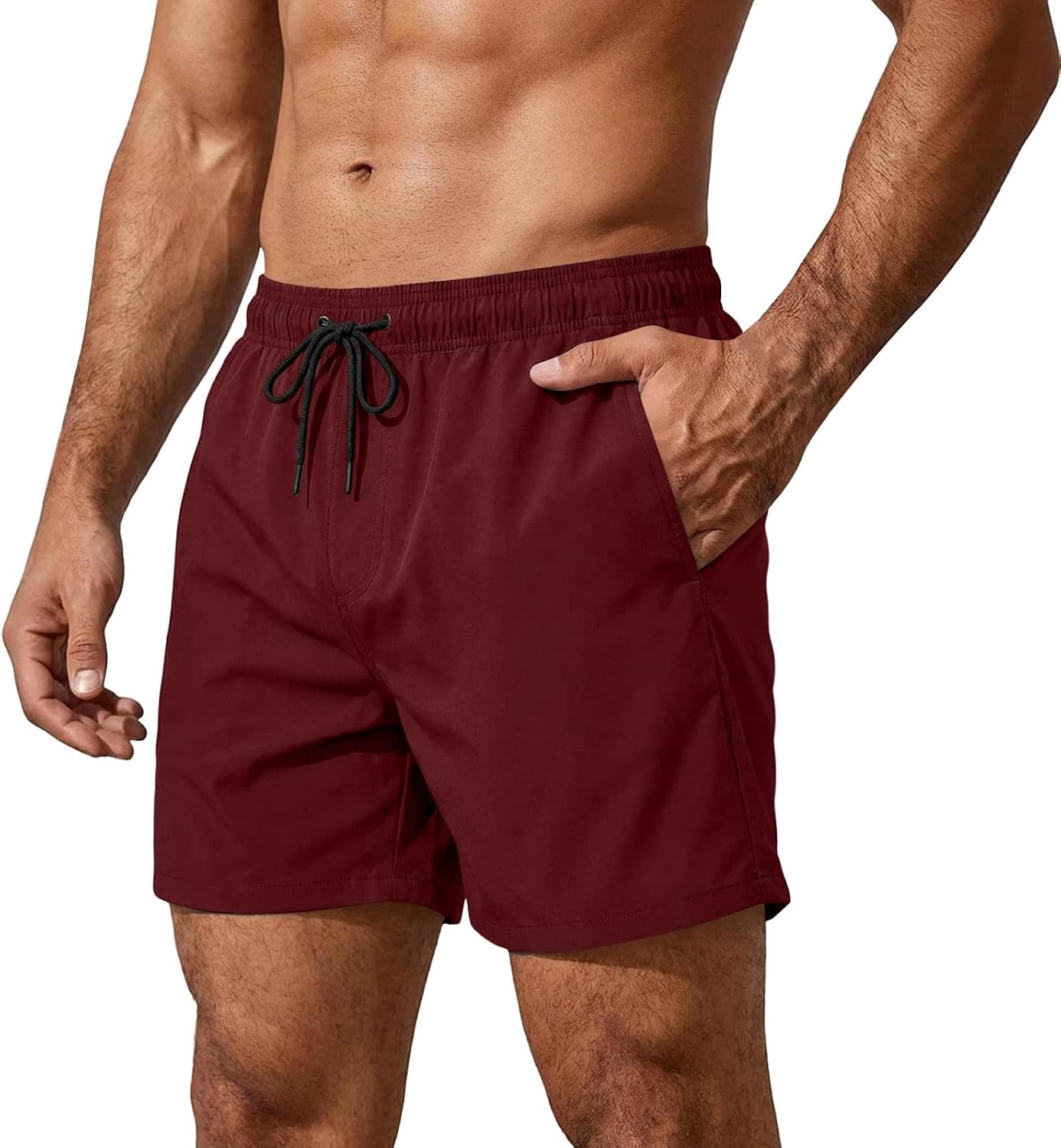 Ymosrh Men's Casual Shorts Elastic Waist Drawstring Lightweight Gym Athletic Workout Running Shorts M-5XL