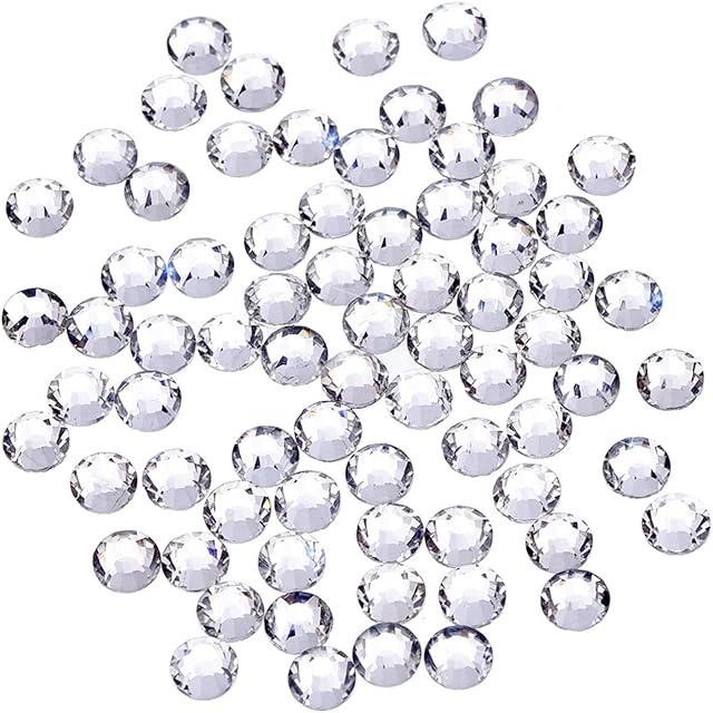 1440 Pack Crystal Flat Back Rhinestone Round Diamante Gems 4mm, Non-Self-Adhesive (Clear)