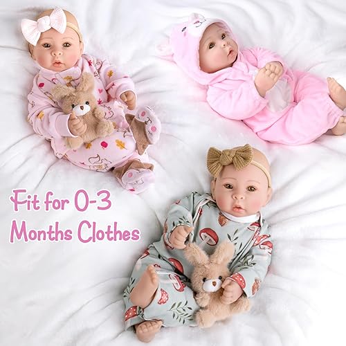 Miniatura 3 de Aori Muñecas de bebé realistas, de 17 pulgadas de cuerpo suave y realista que se ven reales con kit de alimentación incluido, regalo ideal para