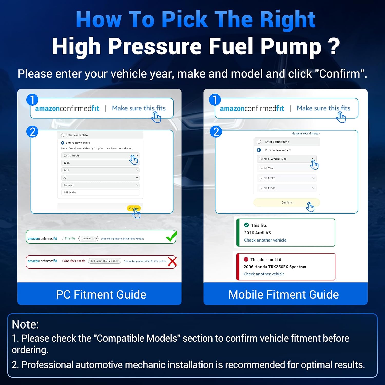 High Pressure Fuel Pump Compatible with Hyundai Accent 2013-2014 Veloster 2012-2014 Kia Forte Koup Forte5 2015-2016 Rio 2012-2014 Soul 2012-2016 1.6L Replaces 35320-2B130 35320-2B100