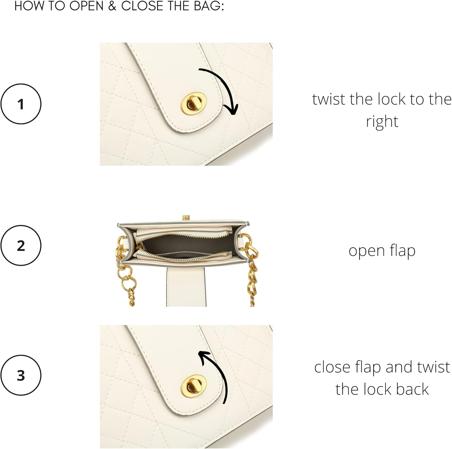 Scarleton Crossbody Bags for Women, Quilted Shoulder Bag Purse, Gold Chain Crossbody Bag Purses for Women, H2117 - Image 7