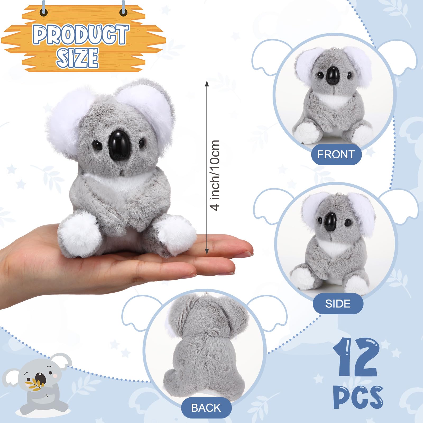 Amazon.com: Hinly 12 Pcs Koala Keychain Plush Bulk Koala Stuffed