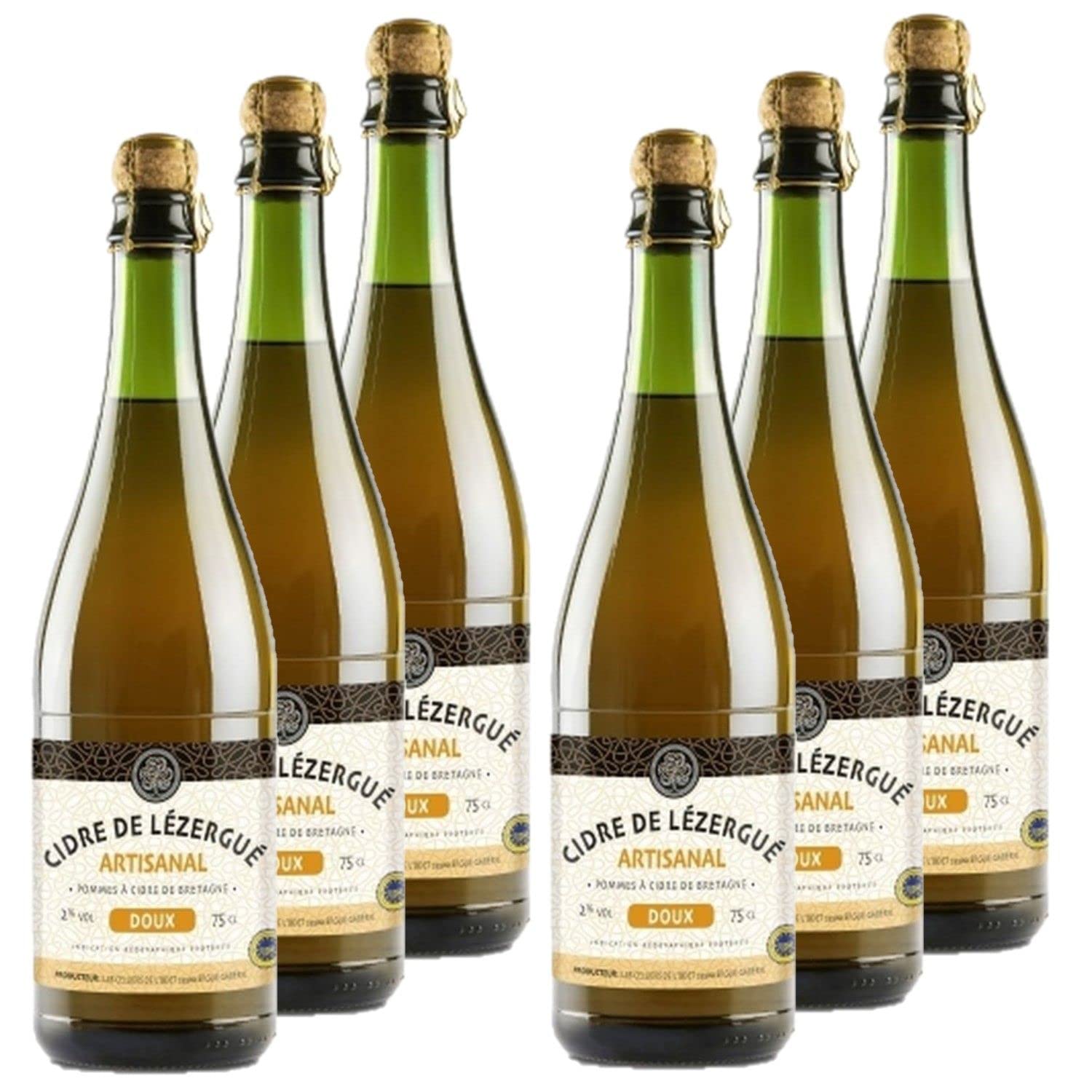 Lot 6x Cidre de Lézergué artisanal doux - Bouteille 750ml