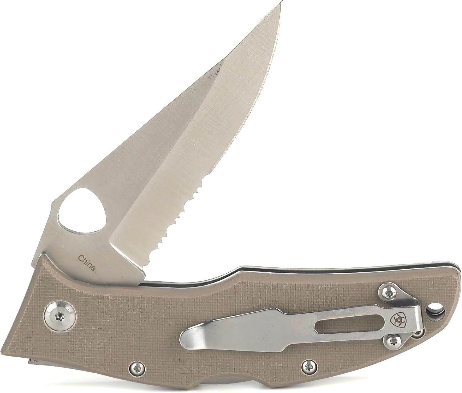 ARIAT G10 Hybrid Blade Folding Knife, Olive, 3" Blade (Medium)