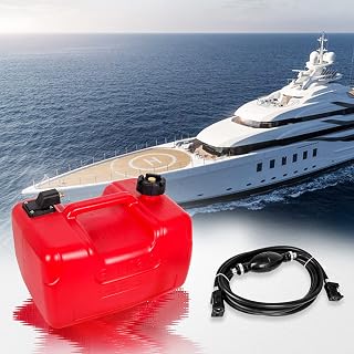3 Gallon Gas Tank Portable Boat Fuel Tank 12L Gas Tank with Connector Fuel Hose Line Compatible With Marine Kayaks Small / Large Boats Inflatables and Canoes