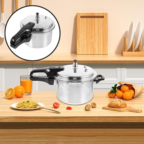Miniatura 2 de DOITOOL Olla a presión de aluminio de 7.9 in7.9 pulgadas inferior pequeña olla a presión para inducción de estufa de gas para cocina casera, plata