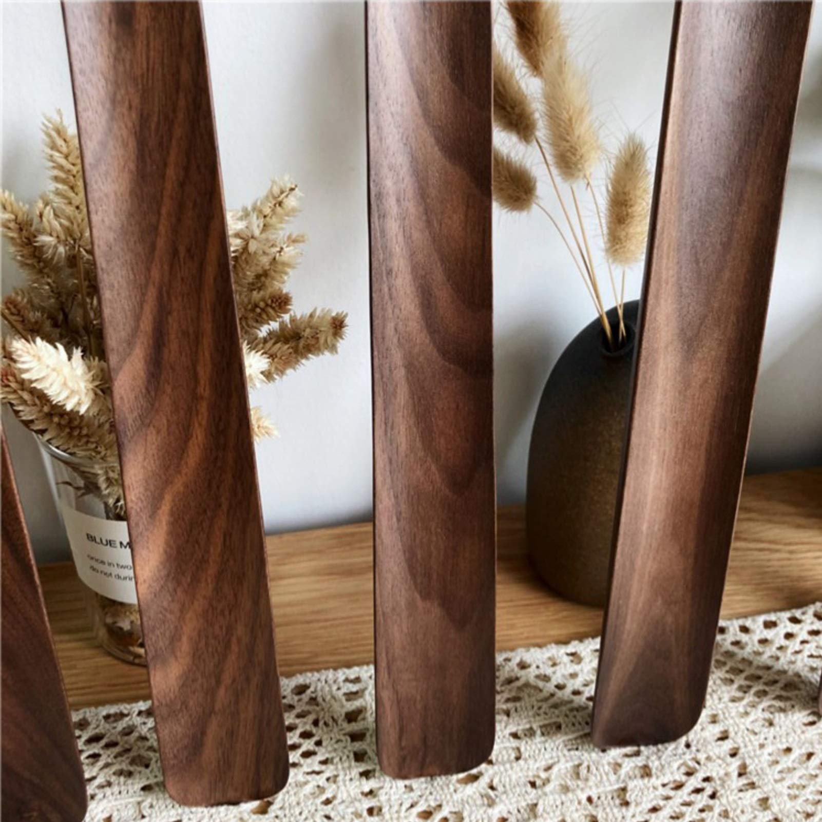 Calzador de mango largo de madera maciza de nogal negro elevador de zapatos de extensión de 60 cm | Adecuado para personas mayores (Color: Marrón, Tamaño: 75x4cm) (Marrón 75x4cm) (Marrón 75x4cm)