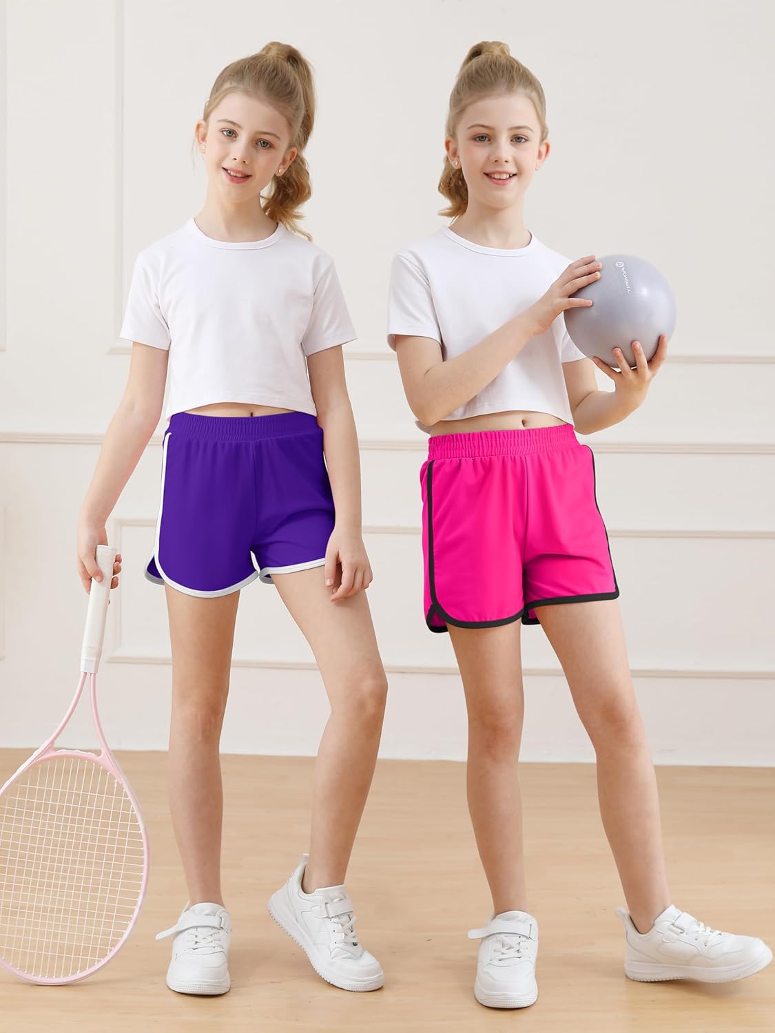 Resinta 4 Pack Youth Girls Athletic Shorts Quick Dry Soccer Shorts Big Girl Summer Sports Shorts for Running Dance Yoga - Image 3